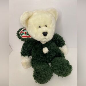 Heritage Collection By Ganz Christmas Teddy Bear Green Suit With Hood Rare HTF